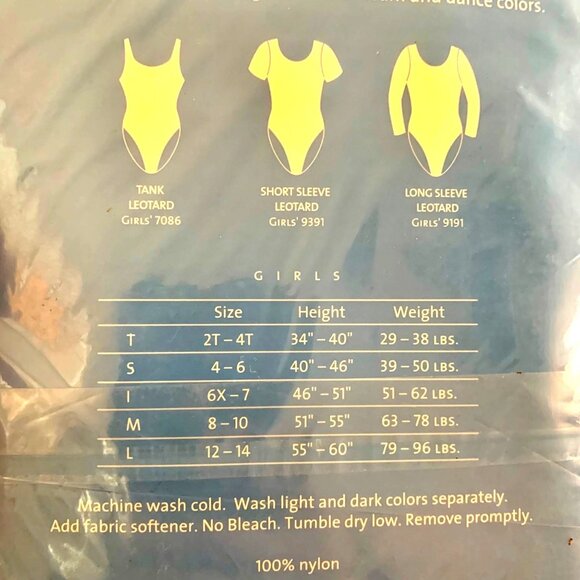 Danskin Childs Long Sleeve Leotard Petal Pink Scoop Neck Bodysuit Class Large - Picture 9 of 9